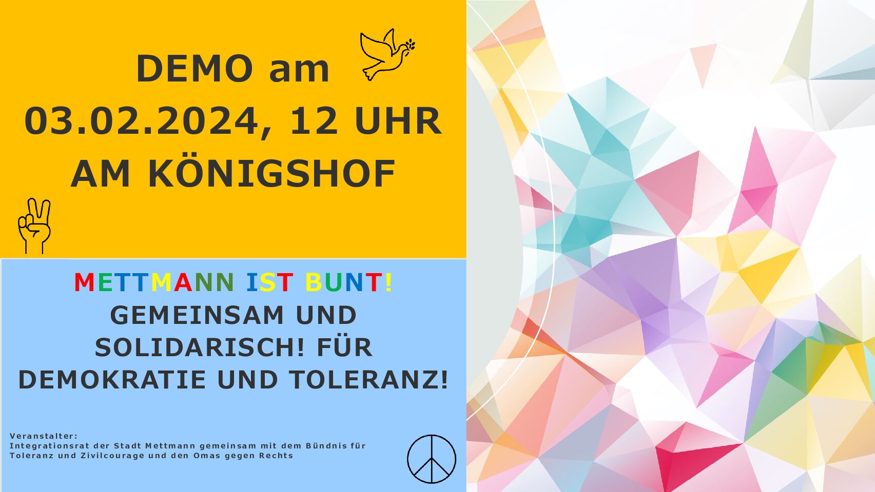 Demonstration für Demokratie und Toleranz